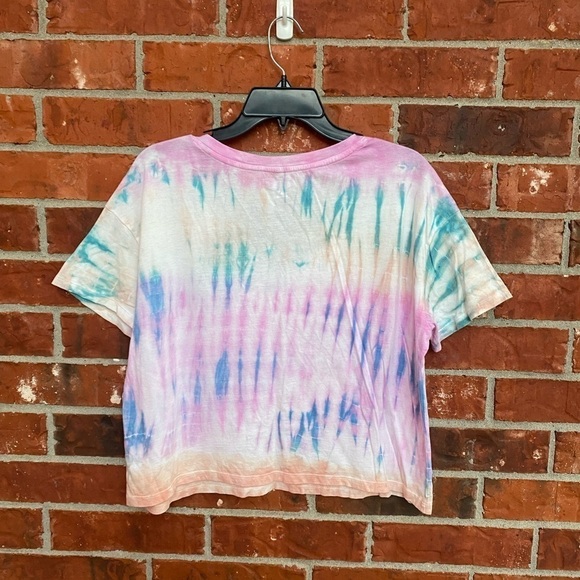 Old Navy Womens Medium Tie Dye Vneck Crop Short Sleeve Tee NWT - Picture 4 of 9